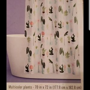 Multicolor Plants design plastic Shower Curtain